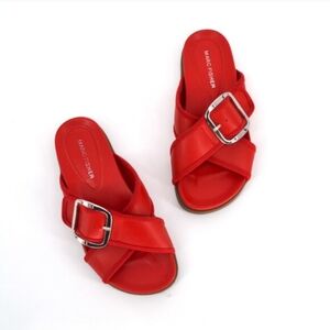 Marc Fisher Red Buckle Sandals Size 7.5